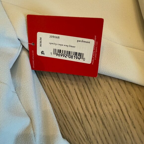 SPANX Opacity Crepe Wrap Blazer, Size M, NWT, Parchment color - Picture 6 of 8